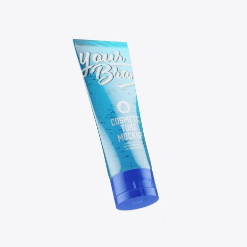 Transparent Cosmetic Tube Mockup