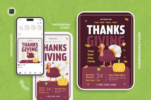 Dark &amp; Light Thanksgiving Day Flyer Template