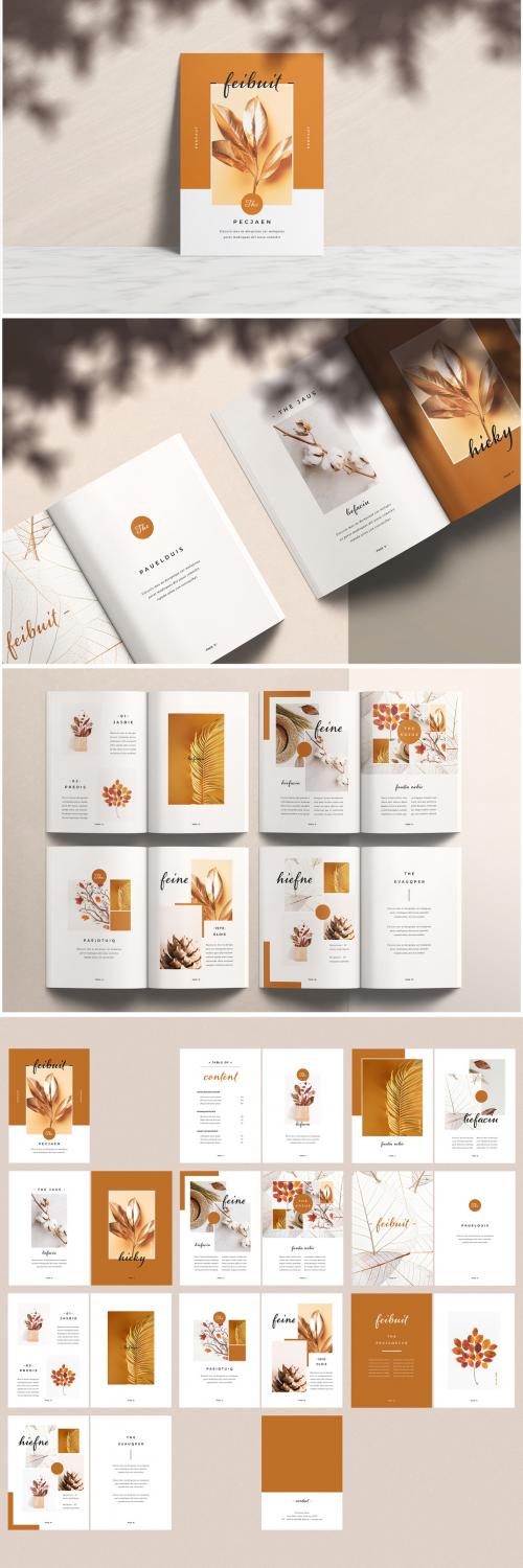 Portfolio Layout with Brown Accents - 291543290