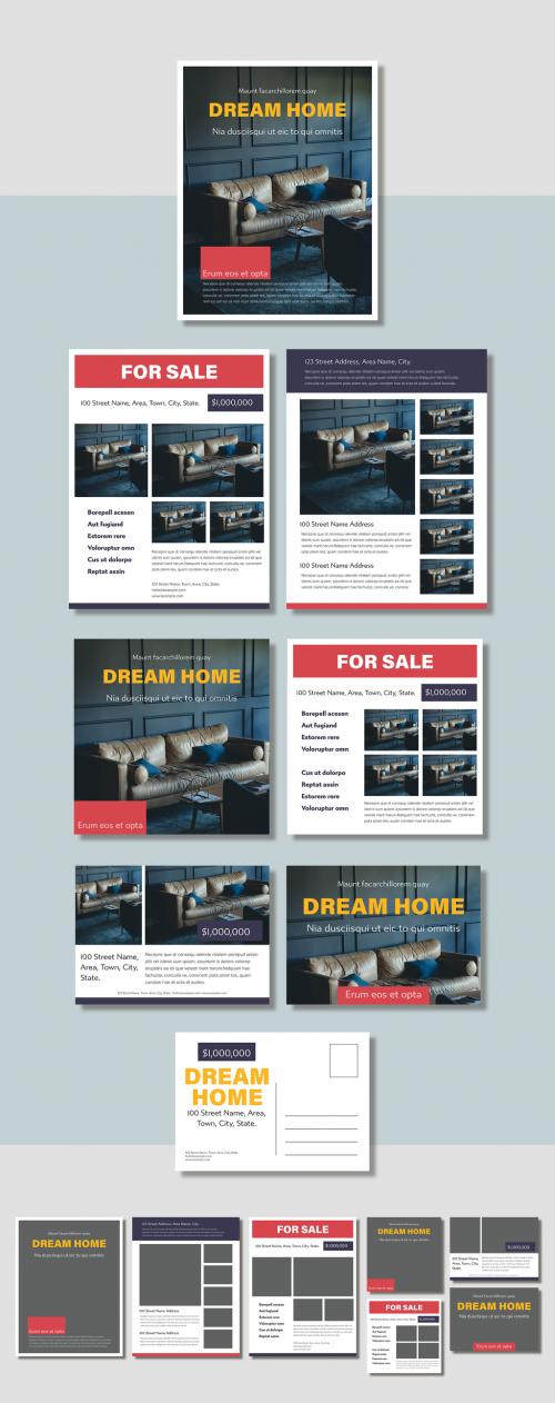 Property Real Estate Flyers Layout Set - 291736565