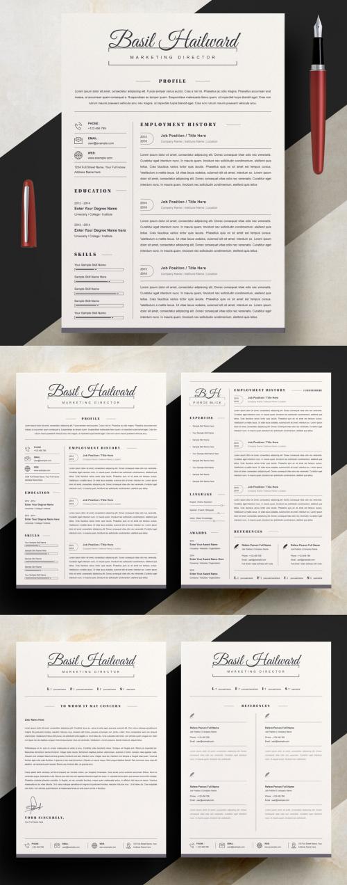 Clean Resume Layout with Cover Letter - 291794328