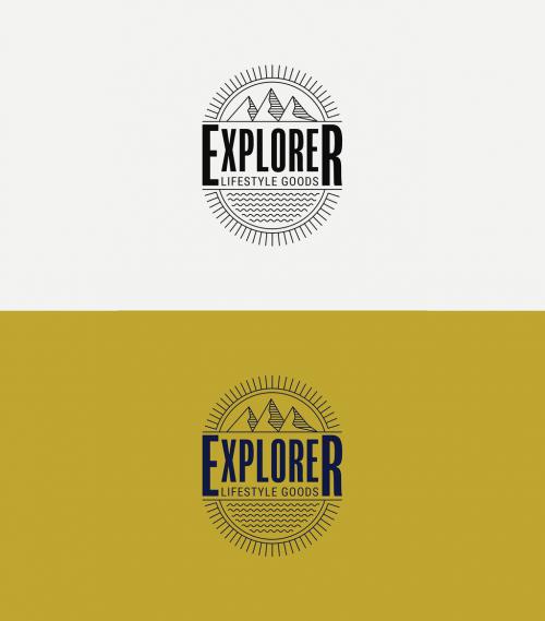 Retro Logo Layout with Line Art Elements - 292182870