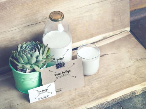 Milk and Cards Mockup - 292190175