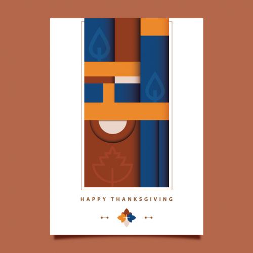 Geometric Thanksgiving Greeting Card Layout - 292381882