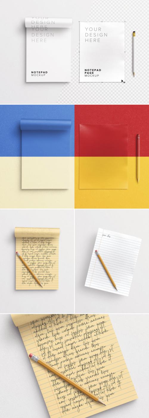 Notepad with Pencil Mockup - 292406196