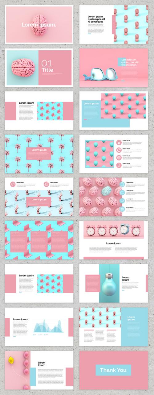 Presentation Layout with Pink and Blue Accents - 292954203