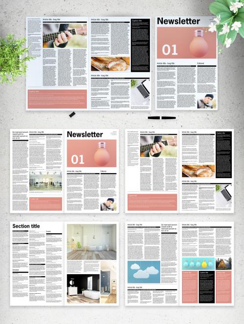 Black and White Newsletter Layout - 292954398