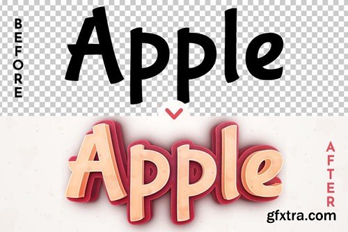 Red Apple - Editable Text Effect, Font Style AR3LHLN