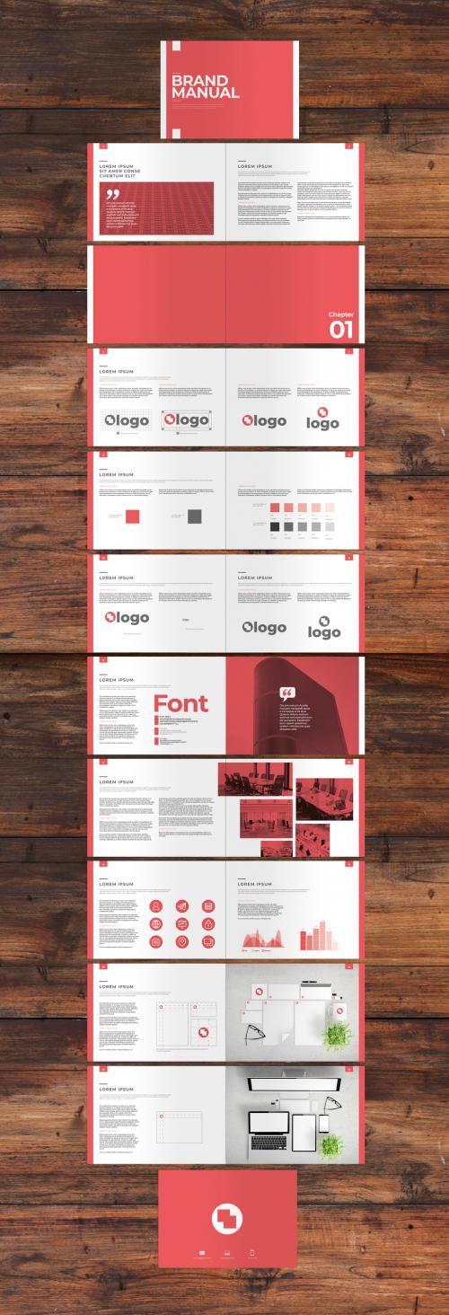 Red and White Brand Manual Layout - 292994747