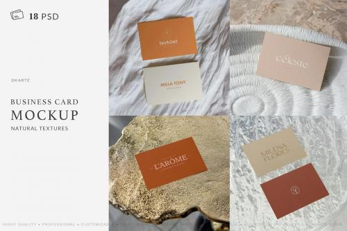 Business Card Mockup Natural Texture