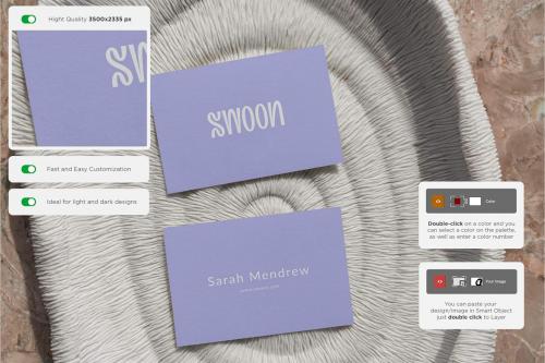 Business Card Mockup Natural Texture