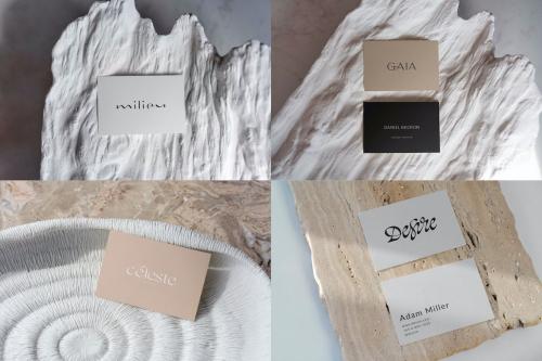 Business Card Mockup Natural Texture