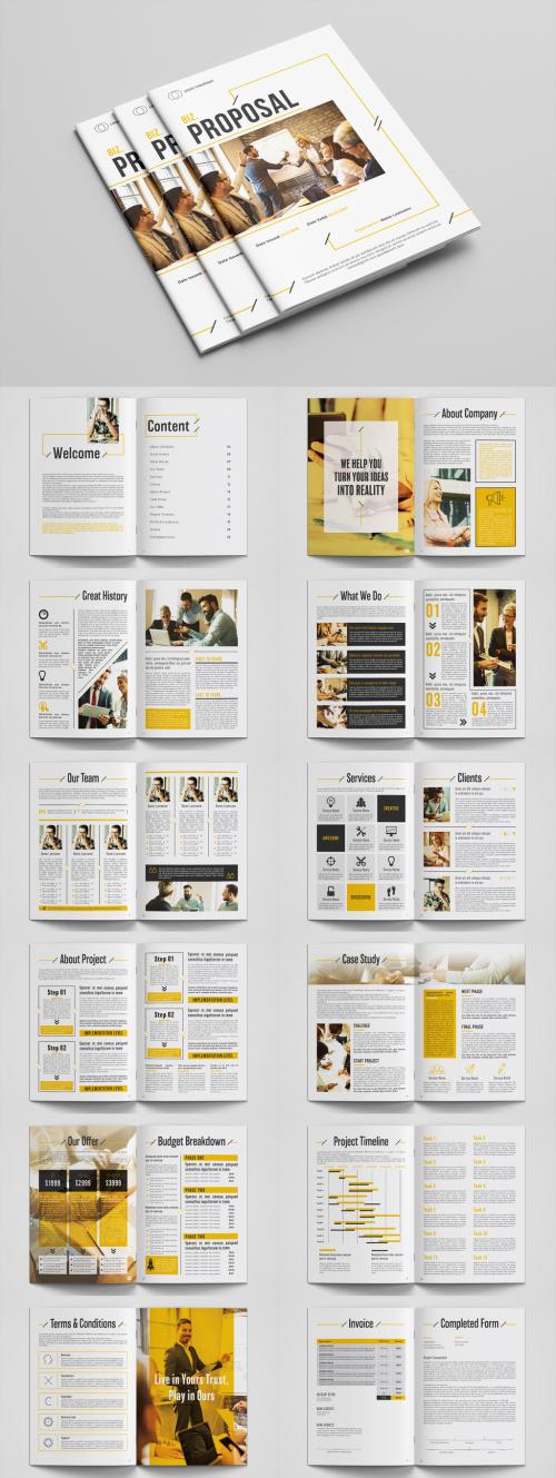 Business Proposal Layout with Orange Accents - 293224481