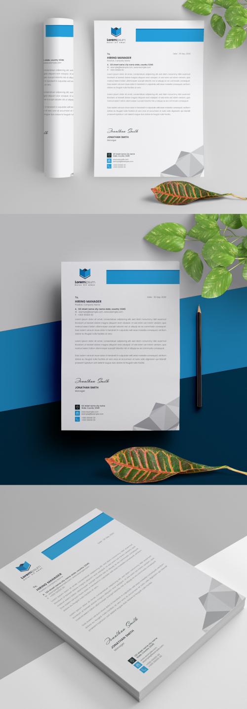 Letterhead Layout with Geometric Elements - 293403081