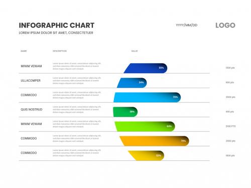 Infograph Table with Colorful Chart - 293406326