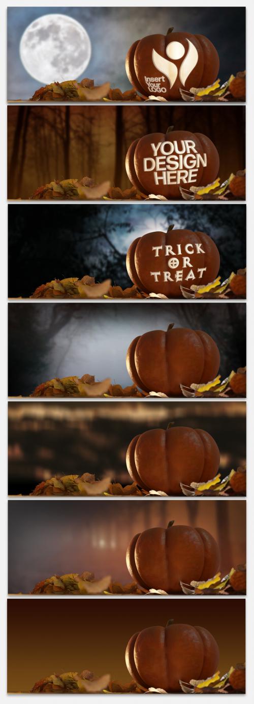 Carved Halloween Pumpkin Mockup - 293406558