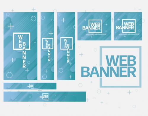 Teal Web Banner Layout Set - 293407304