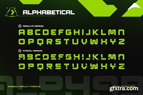 Regbout - Futuristic Stencil Font G645ZSZ