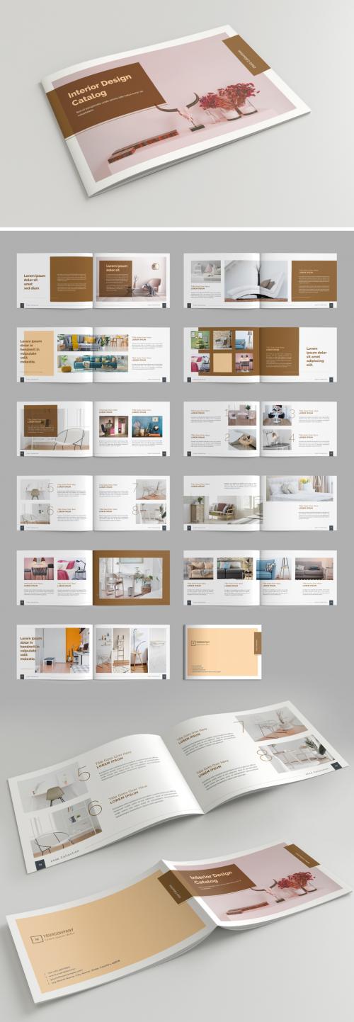 Catalog Layout with Brown Accents - 293432375