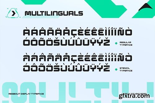 Regbout - Futuristic Stencil Font G645ZSZ