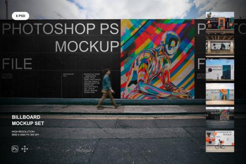 Street Billboard Mockup Set