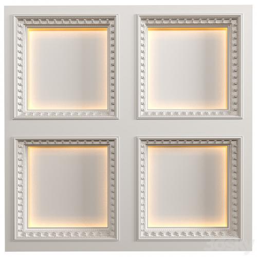 Modern coffered illuminated ceiling Art Deco style