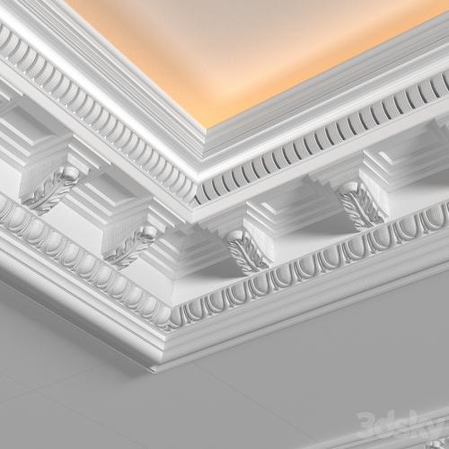 Modern coffered illuminated ceiling Art Deco style