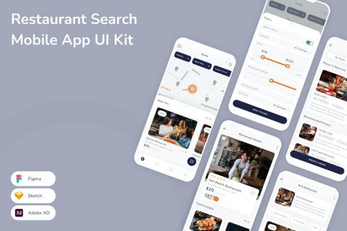 Restaurant Search Mobile App UI Kit