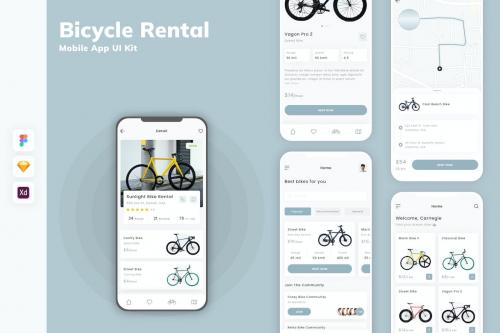 Bicycle Rental Mobile App UI Kit