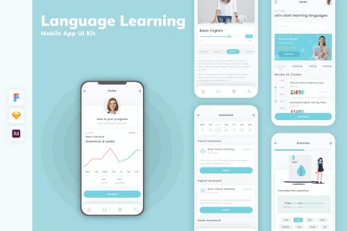 Language Learning Mobile App UI Kit