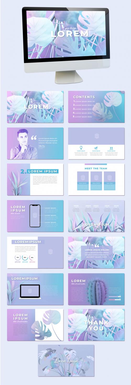 Pastel Presentation Layout with Plant Images - 293872527