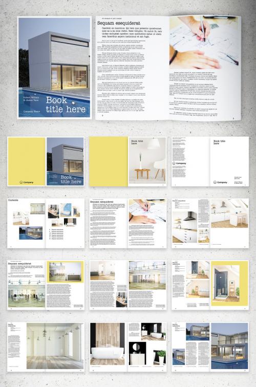 Book Layout with Yellow Accents - 293874299