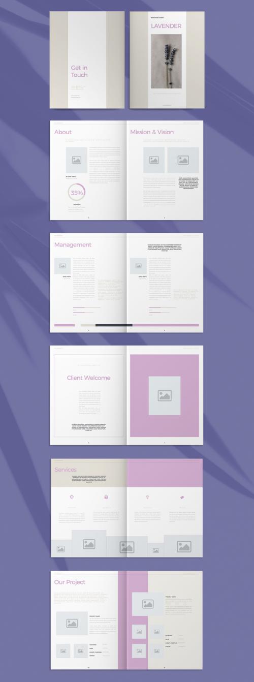 Business Brochure Layout with Purple Accents - 293882892