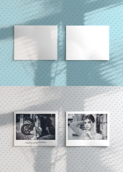 Two Instant Photos Mockup on Corkboard - 294427867