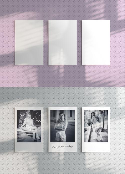 Three Instant Photos Mockup on Corkboard - 294428191