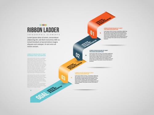 Isometric Ribbon Ladder Info Chart Layout - 294437250