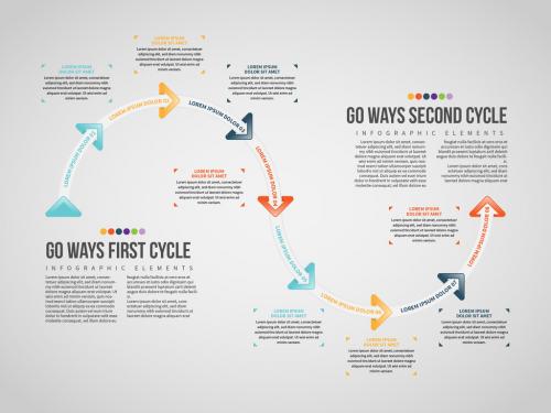 Cycle with Triangle Arrows Info Chart Layout - 294438432