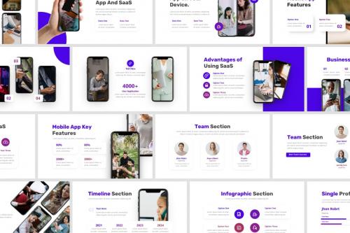 Mobile App &amp; Saas PowerPoint Template