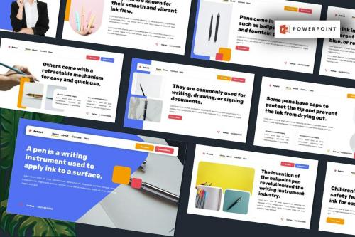 Petelot Education &amp; Stationery Powerpoint Template