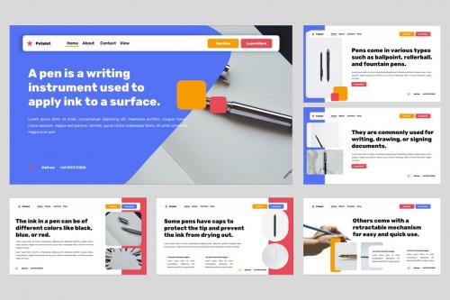 Petelot Education &amp; Stationery Powerpoint Template