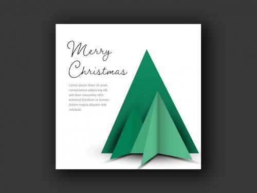 Christmas Card Layout with Geometric Green Trees - 294646023