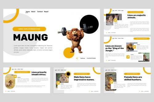 Maung - Animal Desert Lion Powerpoint Template