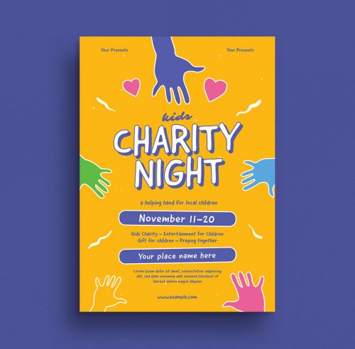 Charity Night Event Graphic Flyer Layout - 294651824