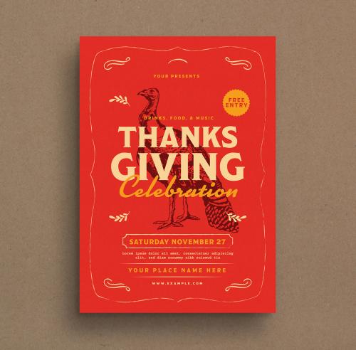 Thanksgiving Event Graphic Flyer Layout - 294651903