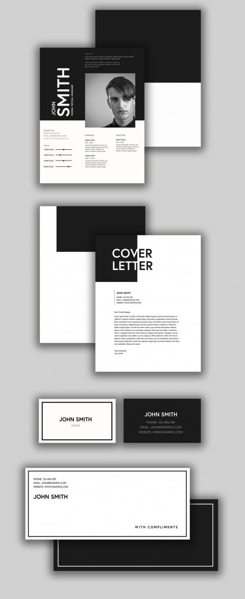 Black and White Resume Layout Set - 294670895