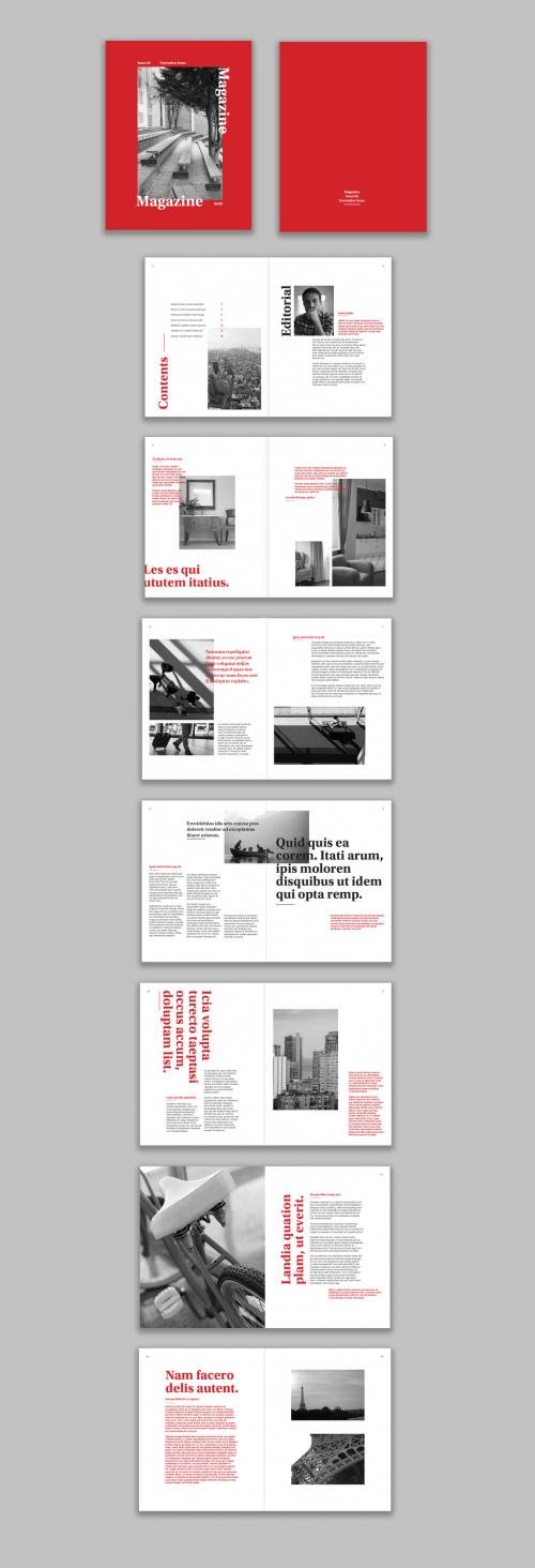 Portfolio Layout with Red Accents - 294686525