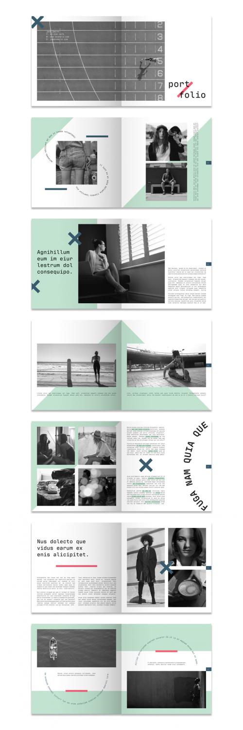 Mint Green and White Portfolio Layout - 294686587