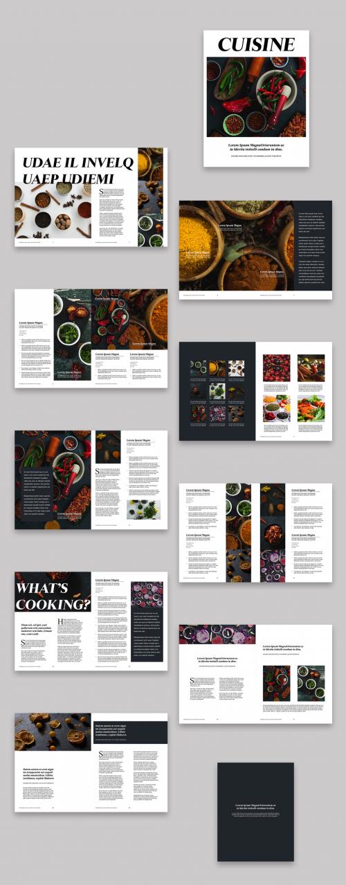 Dark Gray and White Magazine Layout - 294686767