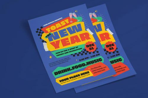 Flat Design New Year Party