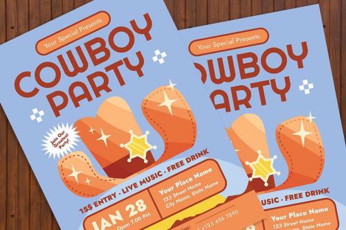 Cowboy Party Flyer